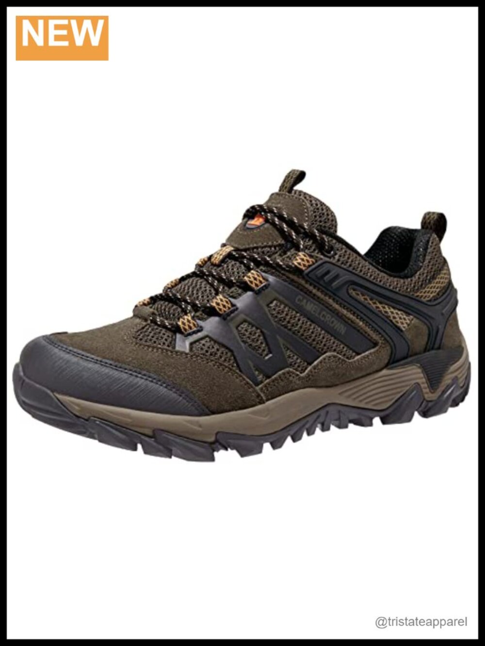 CAMEL CROWN Men's Hiking Shoes Leather Mesh Non-Slip Sneakers